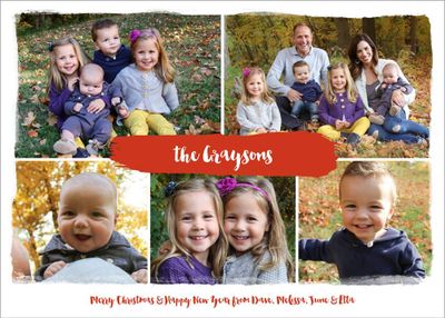 Brush Name Holiday Multi-Photo Card