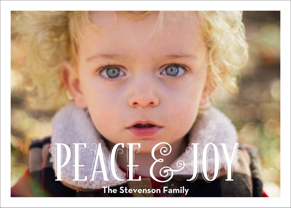 Peace & Joy Swirls Holiday Photo Card