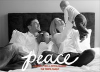 Peace Script Horizontal Holiday Photo Card