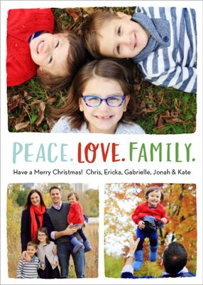 Peace Love Family Holiday -Photo Card