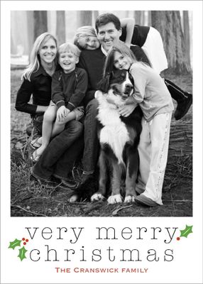 Very Merry Holly Holiday Photo Card