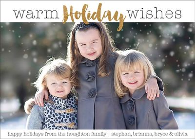 Warm Holiday Wishes Holiday Photo Card