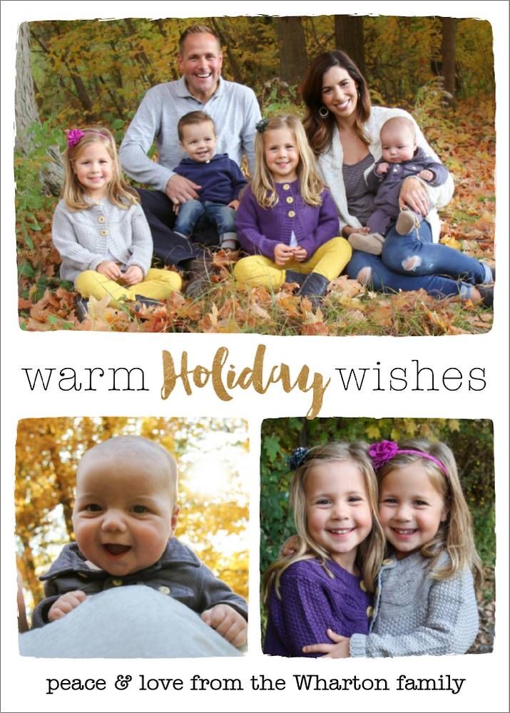 Warm Holiday Wishes Holiday Multi-Photo Card