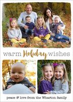 Warm Holiday Wishes Holiday Multi-Photo Card