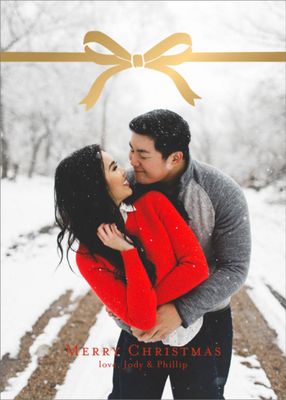 Bow Foil Holiday Photo Card