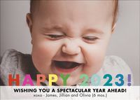 Colorful Happy New Year Photo Card Horizontal