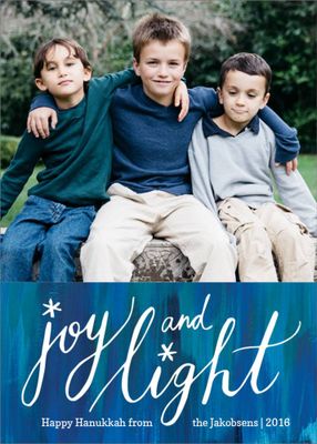 Joy and Light Hanukkah Holiday Photo Card