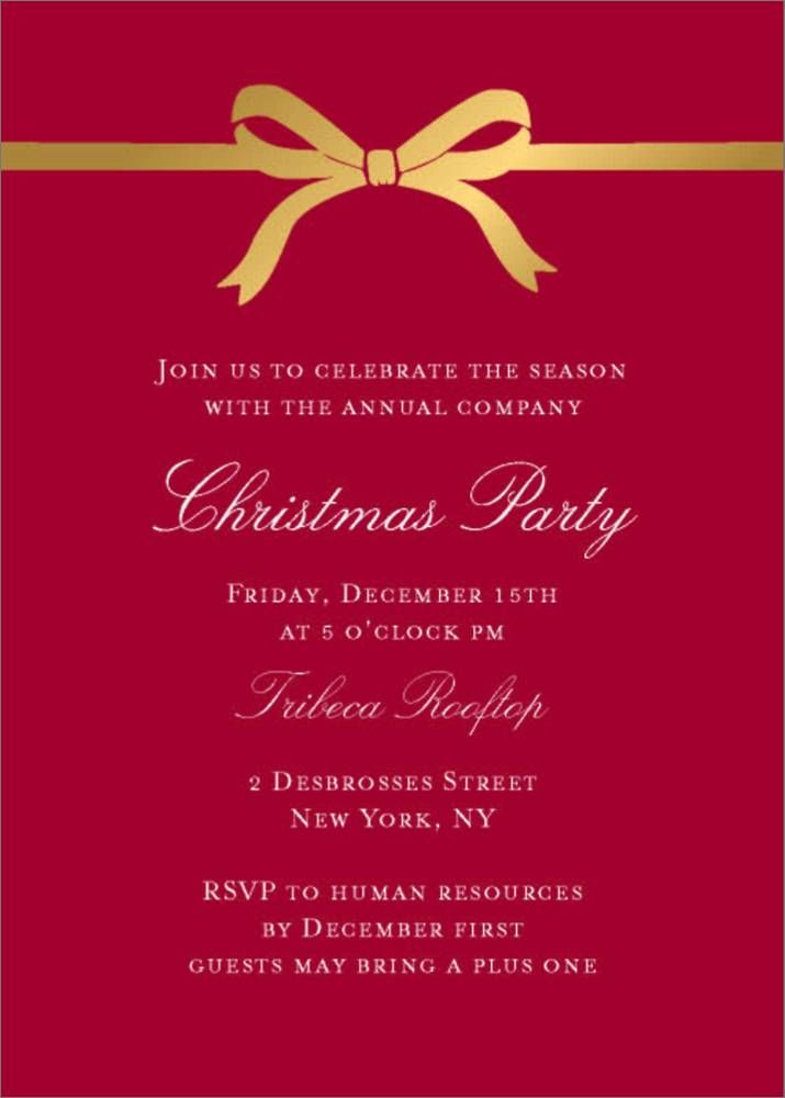 Bow Holiday Invitation