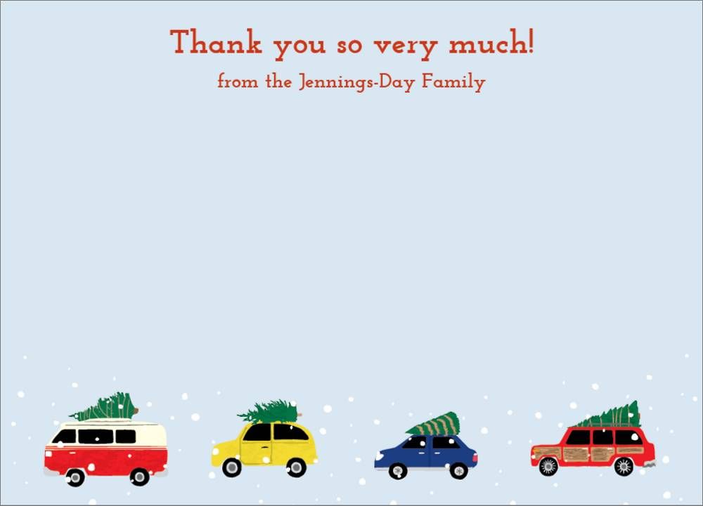 Cars with Trees Thank You Notes