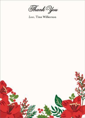 Holiday Floral Thank You Notes