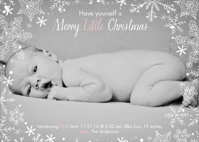 Snowflake Holiday Photo Card Horizontal