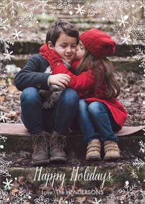 Snowflake Holiday Photo Card Vertical