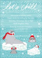 Arctic Critters Holiday Party Invitation