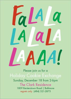 Fa-la-la Holiday Party Invitation