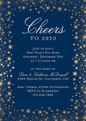 Star Border Foil Party Invitation