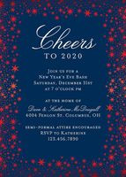 Star Border Foil Party Invitation