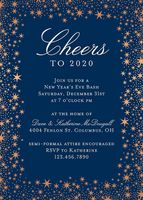 Star Border Foil Party Invitation