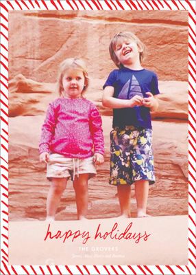 Candy Stripe Holiday Photo Card