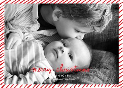 Candy Stripe Christmas Horizontal Photo Card