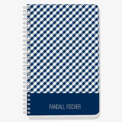 Navy Gingham Custom Journal