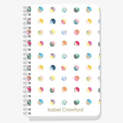 Rainbow Watercolor Dots Custom Journal