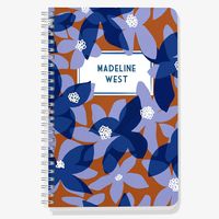 Blue Rust Flowers Custom Journal