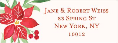 Poinsettias Holiday Return Address Label