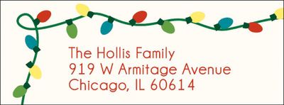 String Lights Holiday Return Address Label