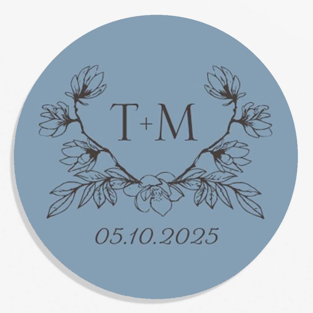 Floral Crest Personalized Stickers