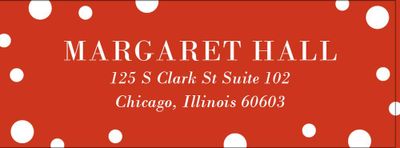 White Red Dots Return Address Label