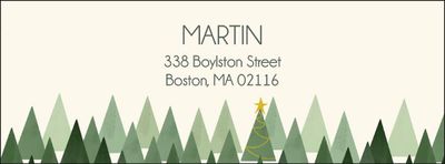 Geometric Trees Holiday Return Address Label