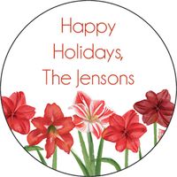 Poinsettia Personalized Stickers