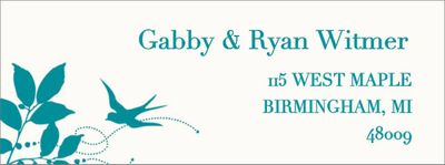 Birds & Leaves Return Address Label