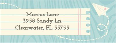 Paper Plane Return Address Label