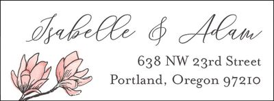 Painted Magnolia Return Address Label