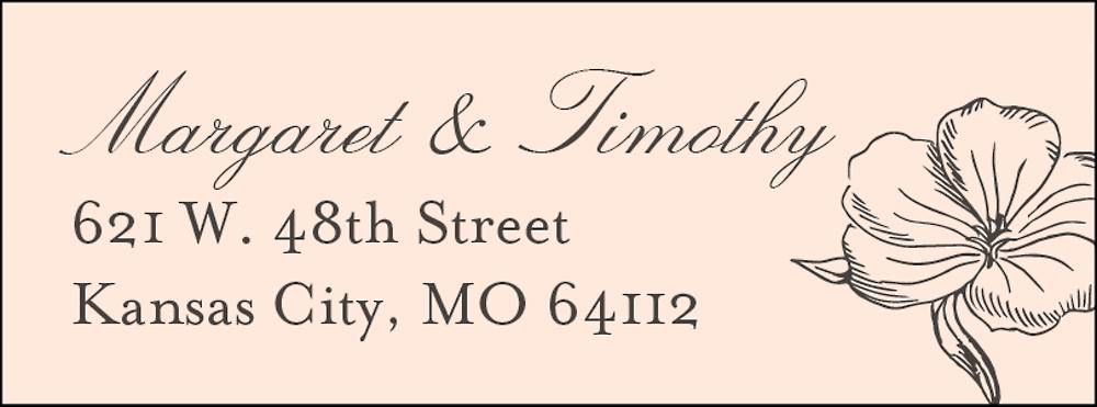 Etched Floral Return Address Label