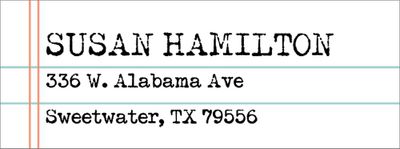 Lined Paper Return Address Label