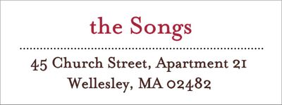 Dotted Line White Return Address Label - Song