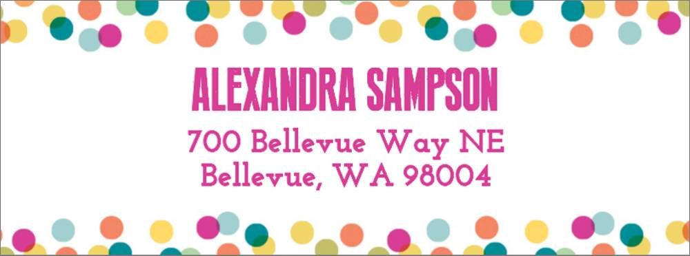 Colorful Confetti Border Return Address Label