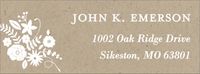 Paper Bag Floral Return Address Label