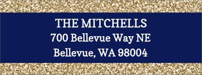 Champagne Glitter Return Address Label