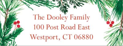 Pine Wreath Return Address Label