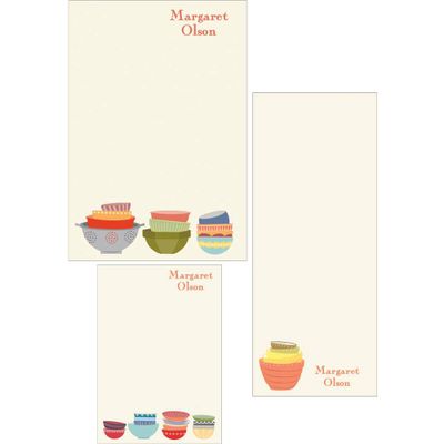 Bowls Mixed Personalized Note Pads