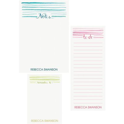 Watercolor Lines Mixed Personalized Note Pads