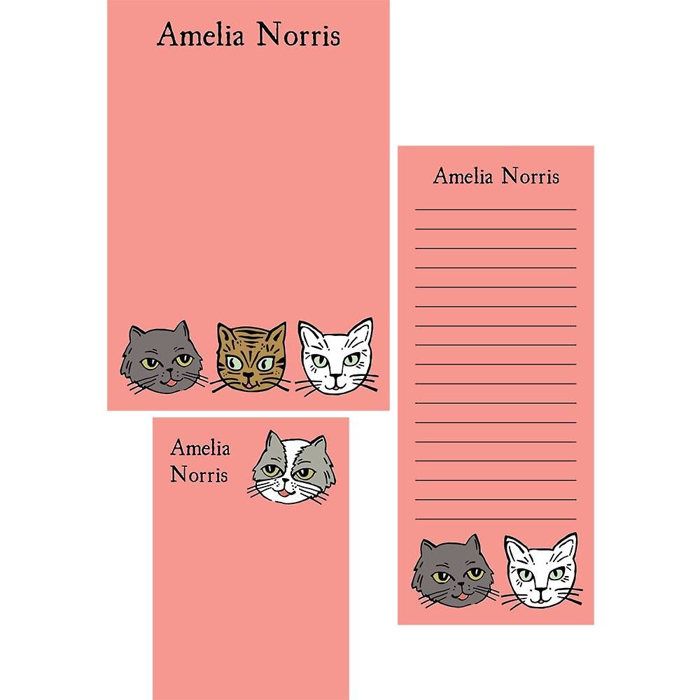 Cat Heads Mixed Personalized Note Pads