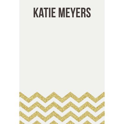 Gold Glitter Chevron Personalized Note Pads