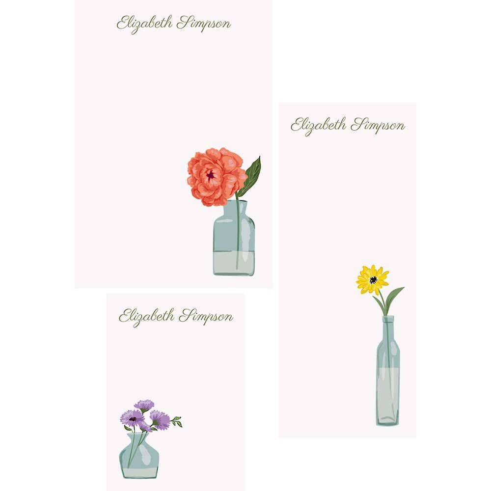 Bud Vase Mixed Personalized Notepads