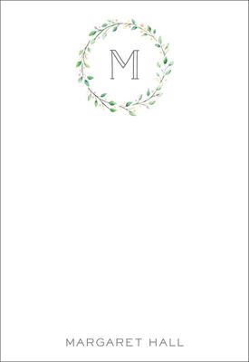 Monogram Wreath Personalized Notepad Sets