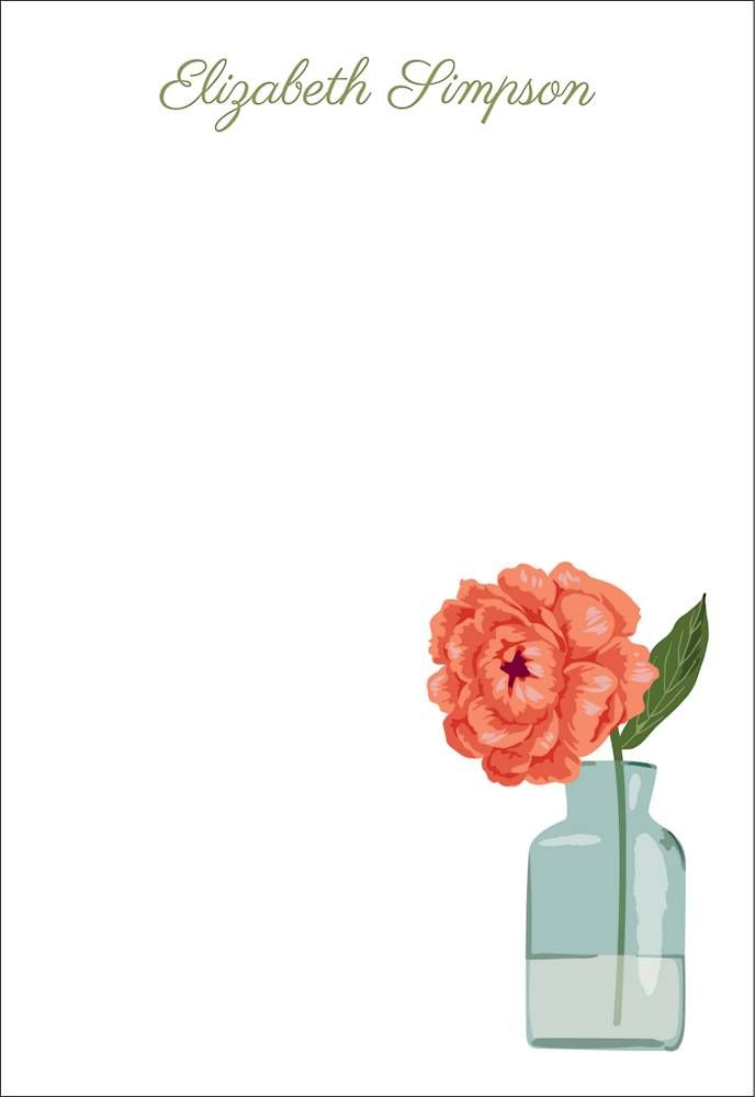 Bud Vase Personalized Notepad Sets