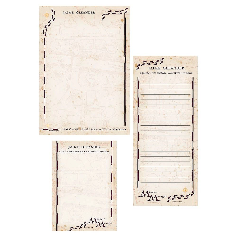 Marauder's Map Footprints Harry Potter Mixed Personalized Notepads